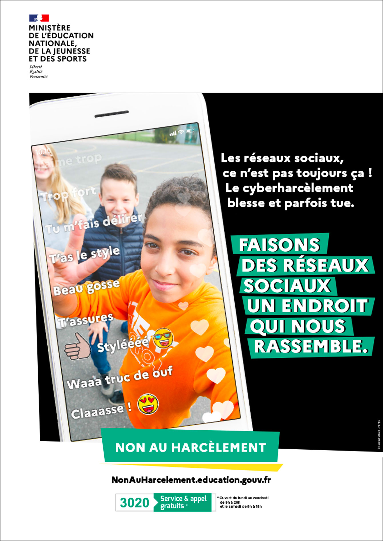 Non au harcèlement 2021-2022 affiche