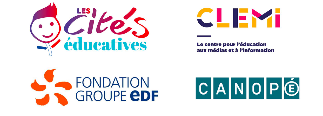 Les partenaires : Les Cités Educatives , Clémi, Fondation Groupe EDF,Canopé