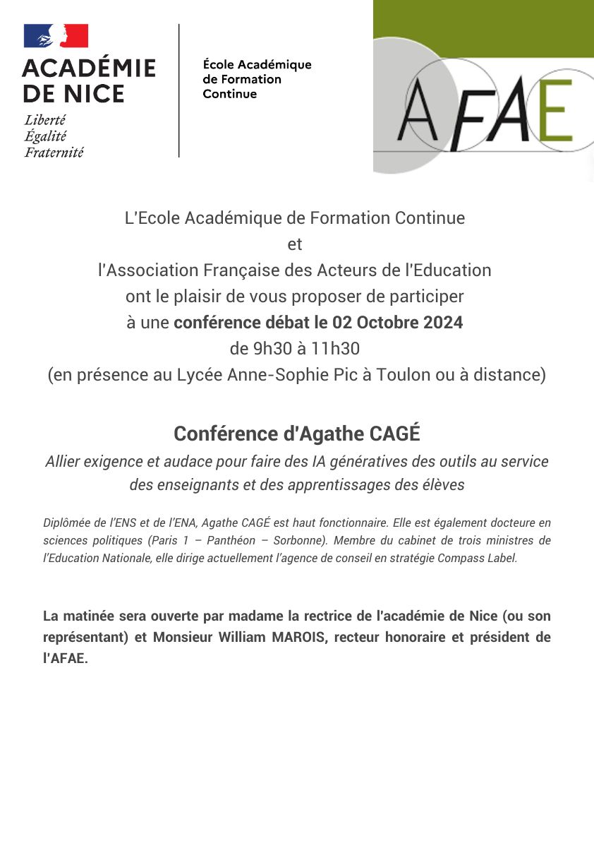 Conférence débat EAFC - AFAE