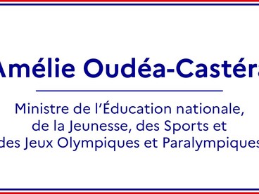 Amélie Oudéa-Castéra, ministre de l’Éducation nationale, de la Jeunesse, des Sports et des Jeux Olympiques et Paralympiques